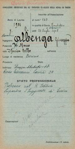 Tessera d'iscrizione all'Associazione